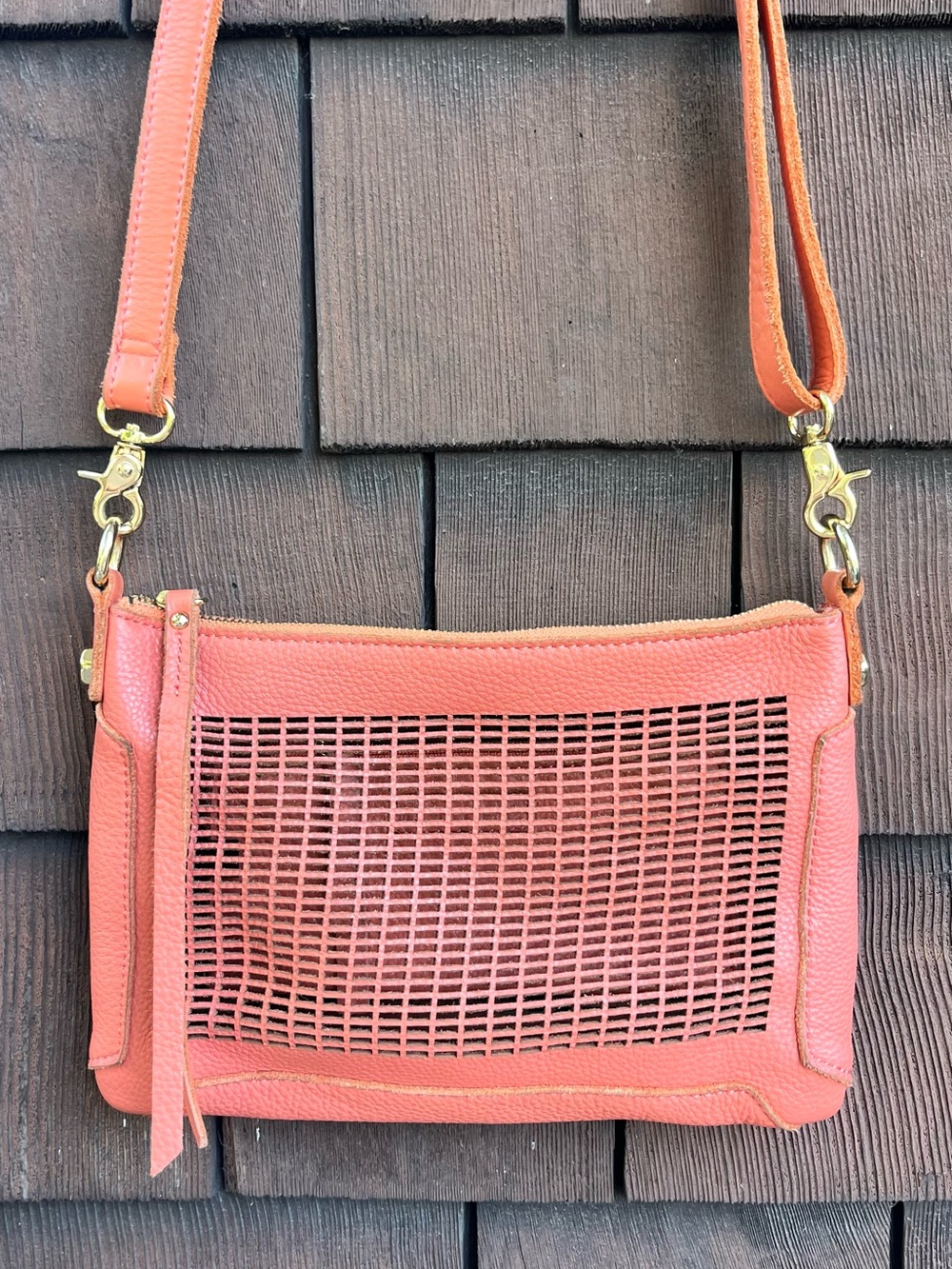 Linea Pelle leather crossbody ~ woven leather ~ Anthropologie